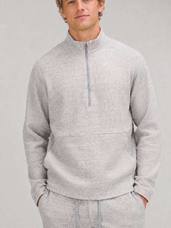 lululemon athletica Other - Lululemon At Ease Half-Zip Heathered Melody Light Grey Men’s Large 25754